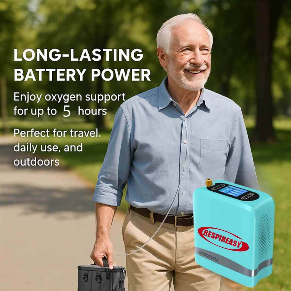 DEDAKJ Lightweight Portable Oxygen Concentrator 7 Liters Continuous Flow Travel Oxygen Machine with Rechargeable Battery RE-Y7