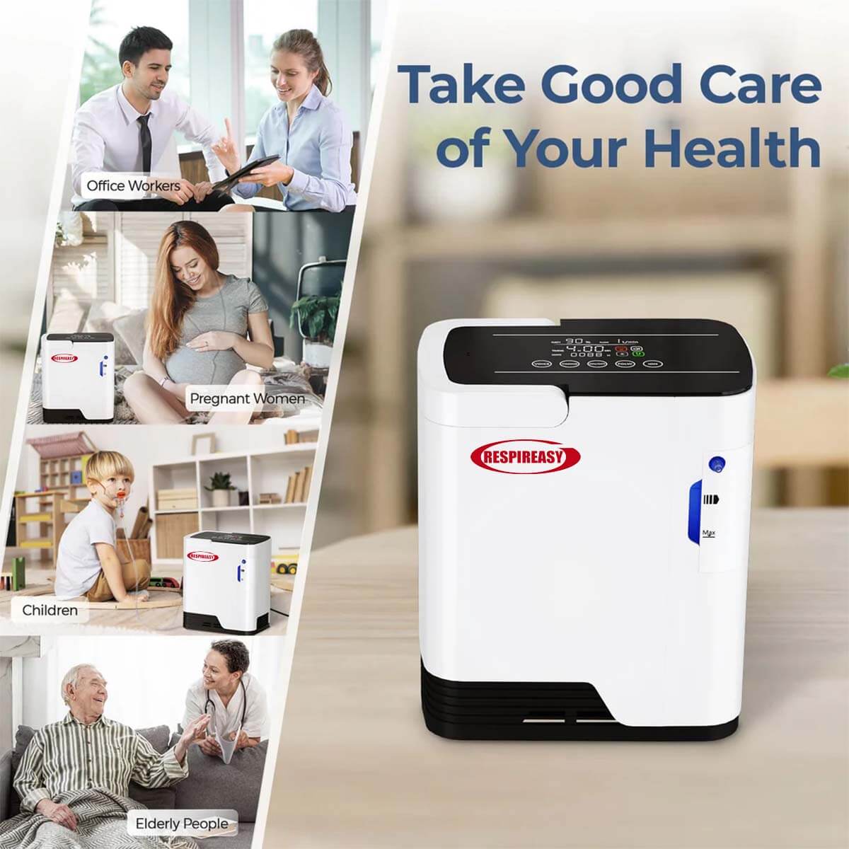 Buy DEDAKJ 1-7 Liters Per Minute Home Continuous Flow Oxygen Concentrator Low Price Portable Air Oxygen Machine for Making Purity O2