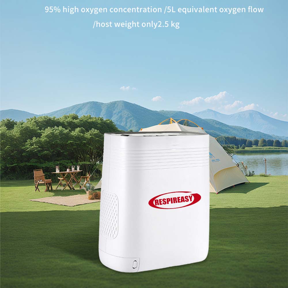 DEDAKJ Lightweight Portable Oxygen Concentrator 5 Liters Continuous Flow Travel Oxygen Machine with Rechargeable Battery RE-Y5